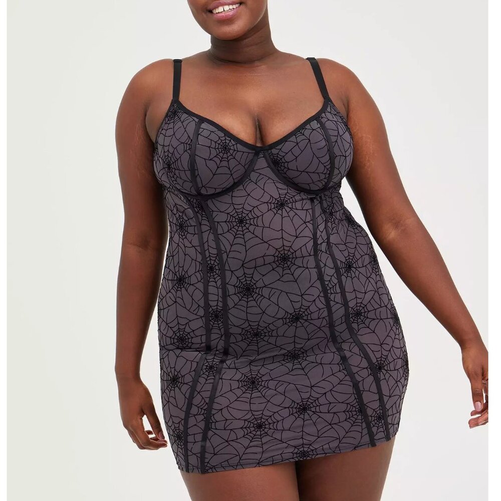 Plus Size 3x TORRID Spiderweb Spider Gothic Lingerie Womens Sexy